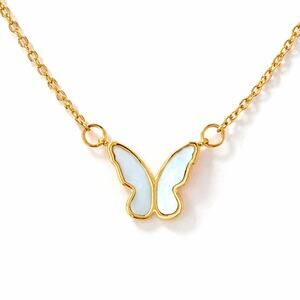 Golden Shell Butterfly Necklace | Stainless Steel